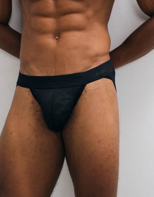 Calvin Klein lace athletic briefs in black, 4 of 4
