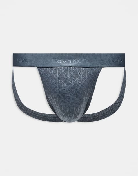 Calvin Klein lace jock strap in gray - view 1