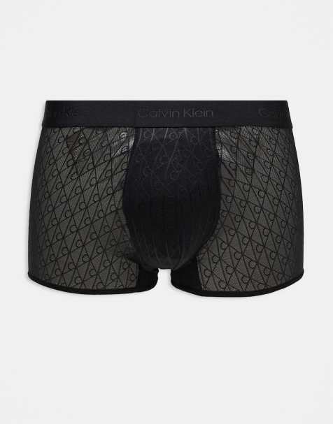 Calvin Klein lace low rise trunks in black - view 1