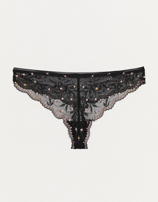 Calvin Klein lace thong in black