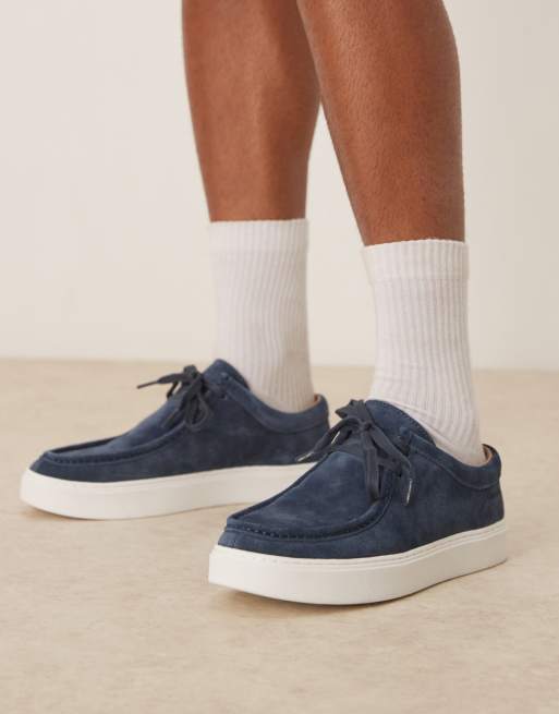 Calvin Klein lace up faux suede shoes in navy, 4 of 4
