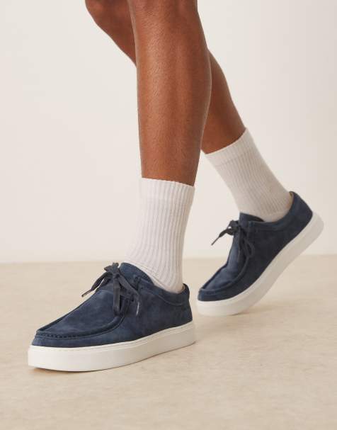 Calvin Klein lace up suede shoes in navy - view 1