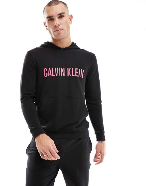 Calvin Klein – Langärmliger Kapuzenpullover in Schwarz