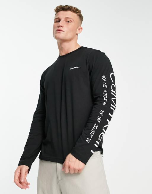 Calvin Klein – Langärmliges Shirt in Schwarz