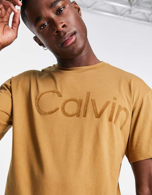 Calvin klein flock cheap logo t shirt