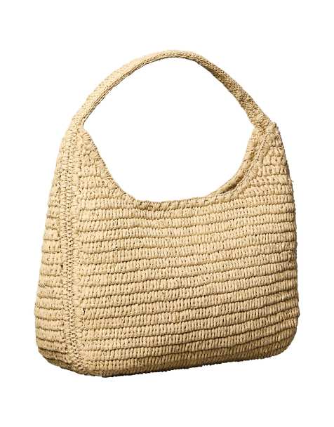 Calvin Klein Large hand braided raffia shoulder bag in natural raffia - view 1