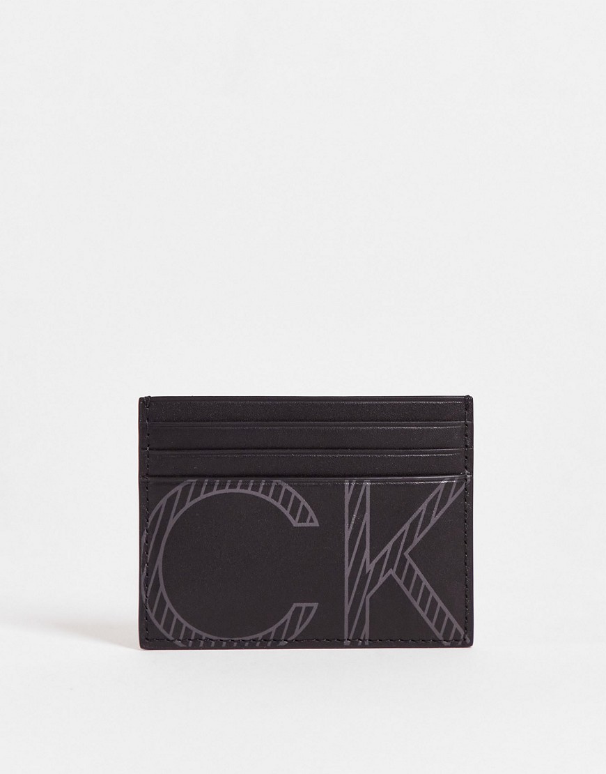 Calvin Klein large icon logo cardholder in black
