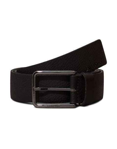 Calvin Klein Leather belt in pvh black - view 1