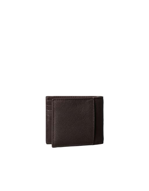 Calvin Klein Leather bifold wallet in ck dark brown, 2 of 3