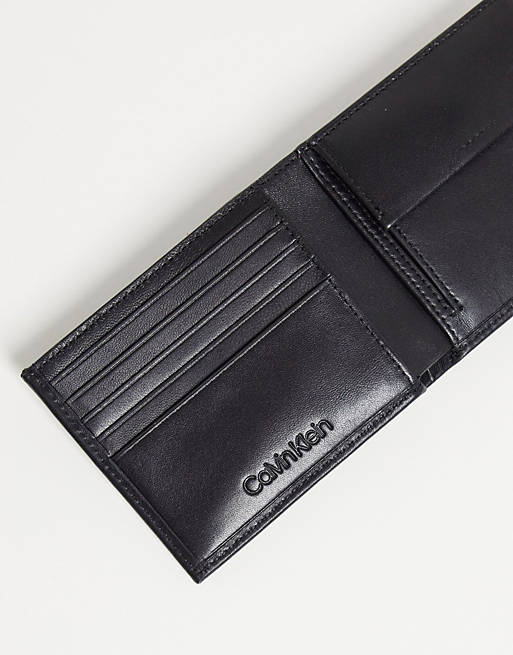 Calvin Klein leather bifold wallet with logo in black | ASOS