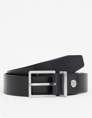 Calvin Klein Jeans Men's Textured Leather Belt In Black