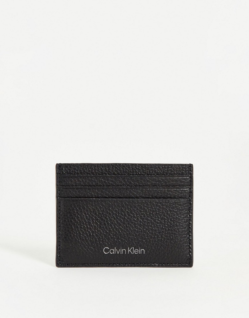 Calvin Klein leather cardholder in black