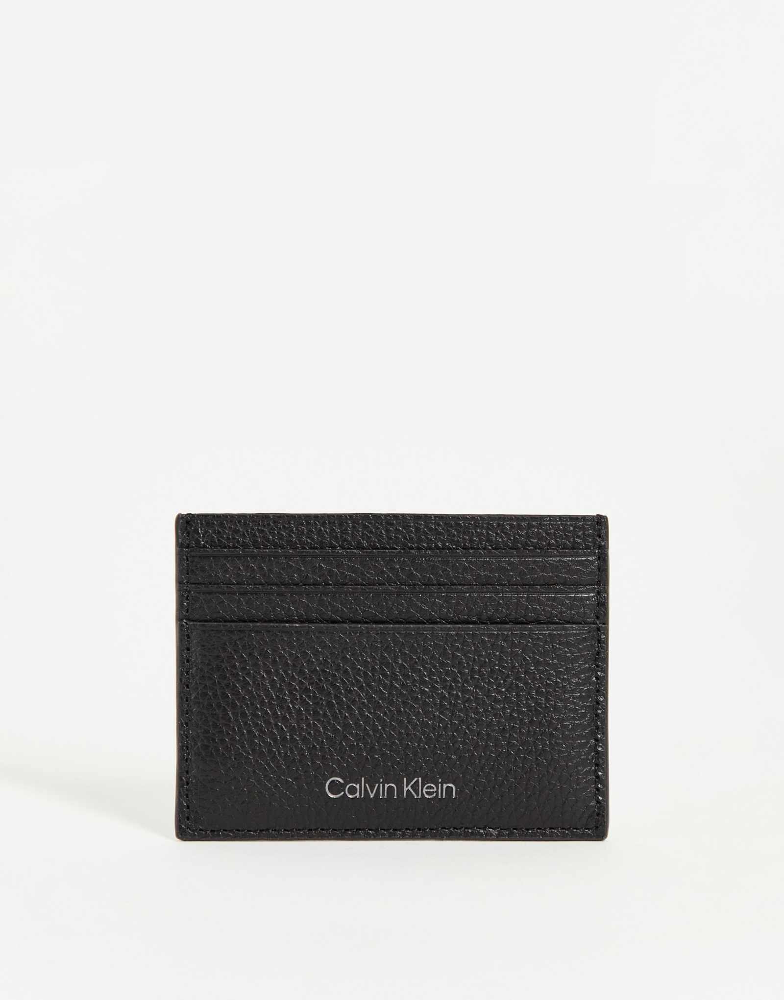 Кожаная визитница Calvin Klein черного цвета