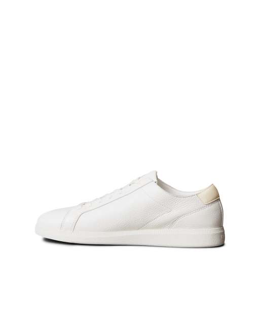 Calvin Klein leather cupsole sneakers in white, 5 of 5