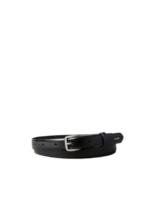 Calvin Klein Leather Essential Buckle 20mm Belt In Black