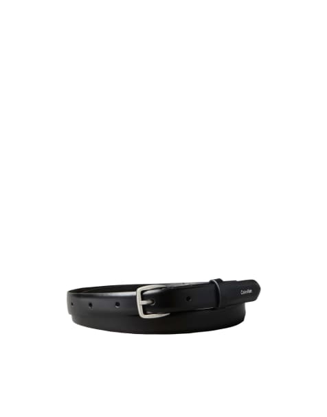 Calvin Klein leather essential buckle 20mm belt in black - view 1