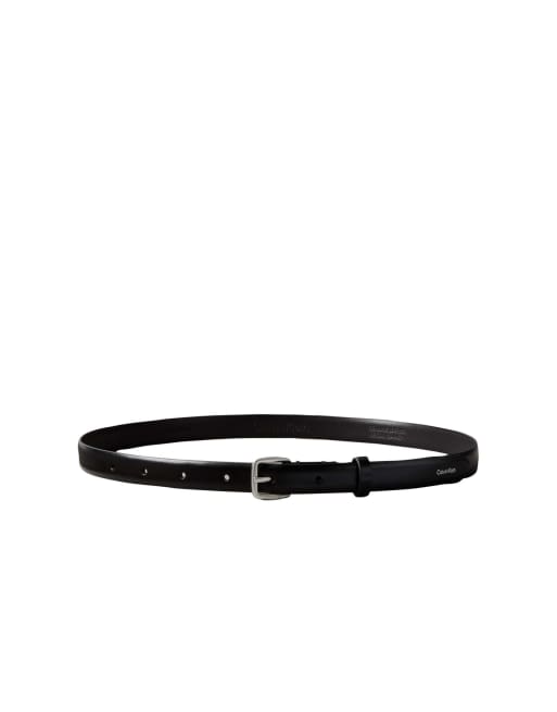Calvin Klein leather essential buckle 20mm belt in black, 3 of 3