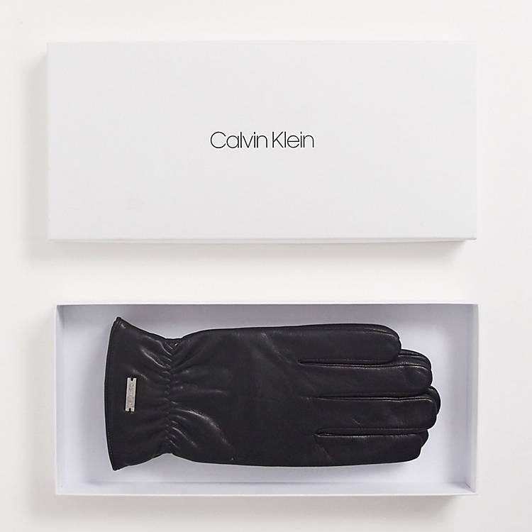 Calvin Klein leather gloves gift box | ASOS