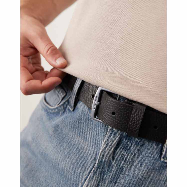 Calvin Klein Leather Buckle Belt 95 Black