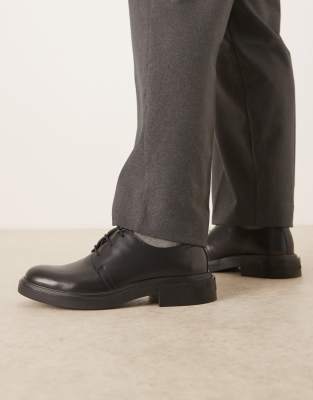 Calvin Klein leather lace up loafers in black