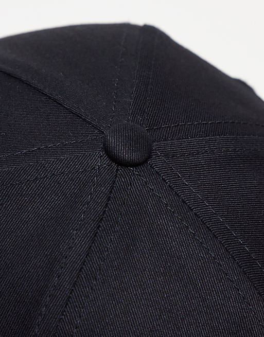 Calvin Klein leather lettering baseball cap in black | ASOS