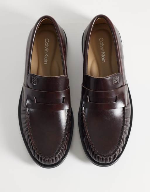 Calvin Klein leather loafer in burgundy, 2 of 4