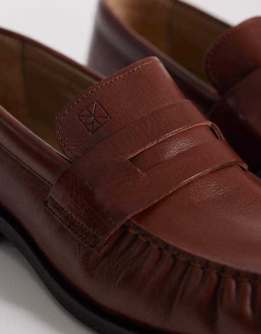Calvin Klein leather loafers in brown