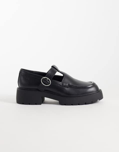 Calvin Klein leather Mary Jane loafers in black - view 1