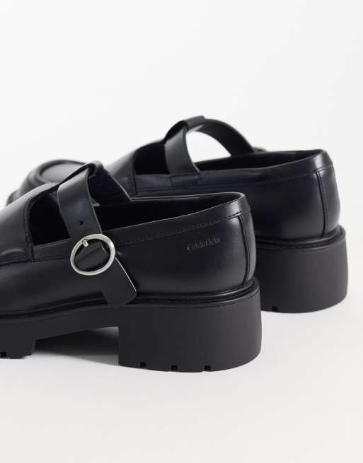 Calvin Klein leather Mary Jane loafers in black, 4 of 4