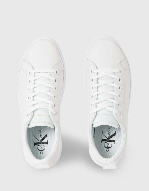 Calvin klein white platform hot sale trainers