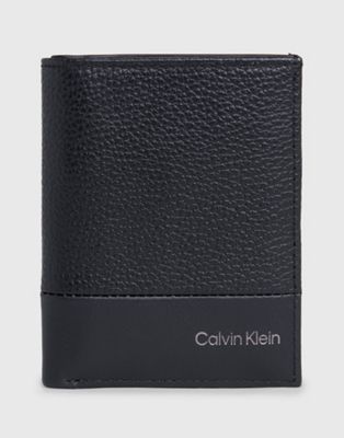 Calvin Klein Leather RFID Slimfold Wallet in Ck Black
