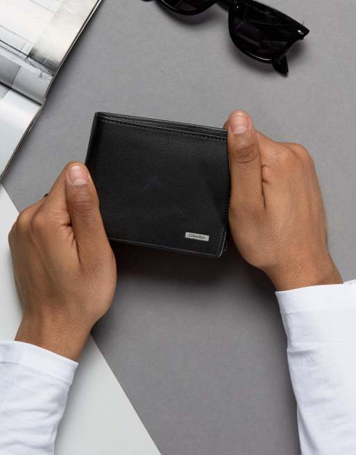 Calvin Klein leather wallet 5cc coin | ASOS