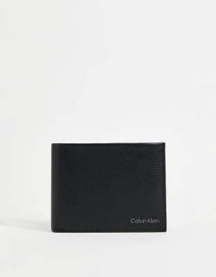 Calvin Klein leather wallet with coin pouch in black