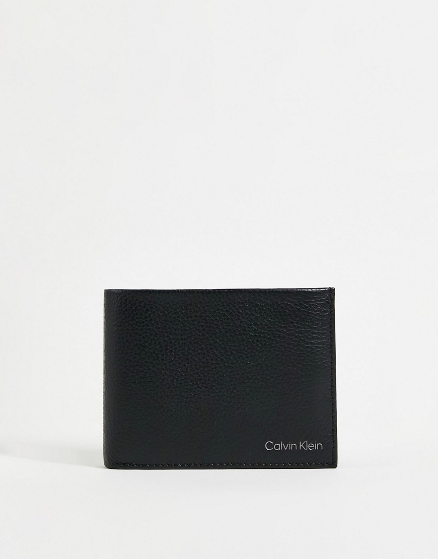 Calvin Klein leather wallet with coin pouch in black