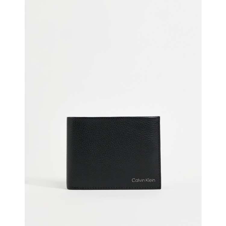 Calvin Klein leather wallet with coin pouch in black ASOS