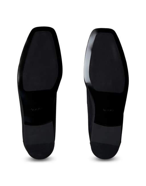 Calvin Klein – Leder-Loafer in Schwarz mit eckiger Zehenpartie und Paspelierung, 3 von 4