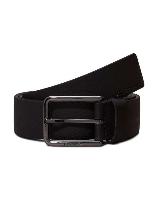 Calvin Klein – Ledergürtel in Pvh-Schwarz