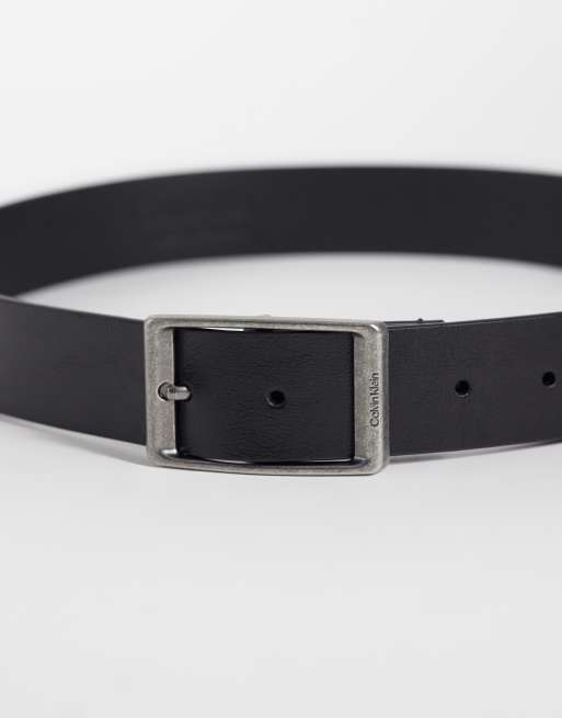 Calvin Klein Ledergürtel mit eckiger Schnalle, 35 mm, in Schwarz, 3 von 3
