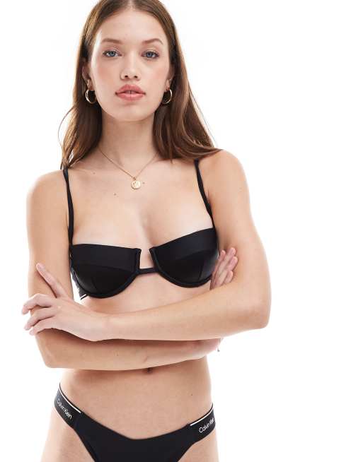 Calvin Klein - Legacy - Sort bikinitop i balconett-stil med bøjle