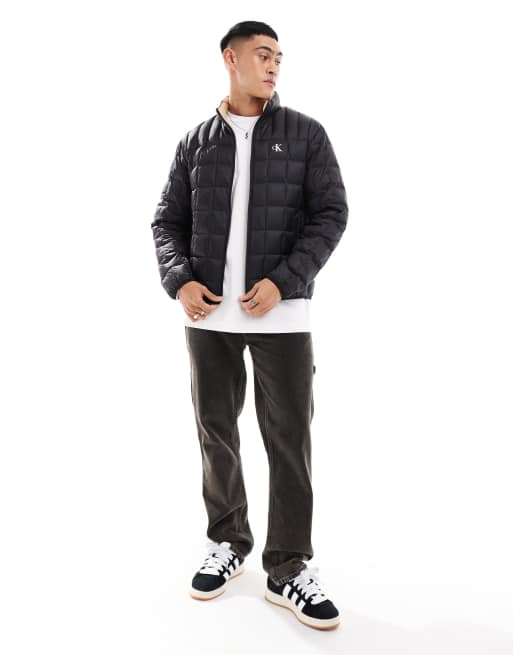 Calvin Klein – Leichte, gesteppte Daunenjacke in Schwarz