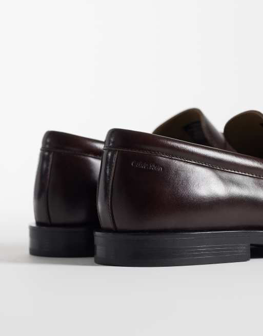 Calvin Klein - Leren loafers in bordeauxrood, 3 van 4