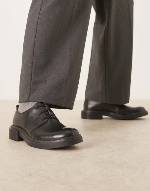 Calvin Klein - Leren loafers met veters in zwart, 4 van 4