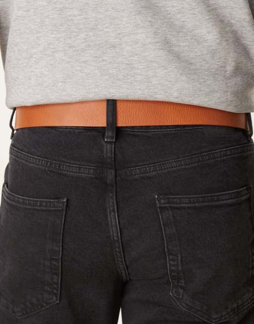 Calvin Klein - Leren riem van 35mm met vierkante gesp in bruin, 3 van 3