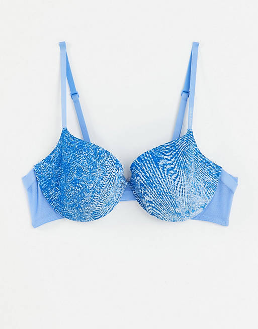 Calvin Klein lightly lined demi bra in chromatic wave
