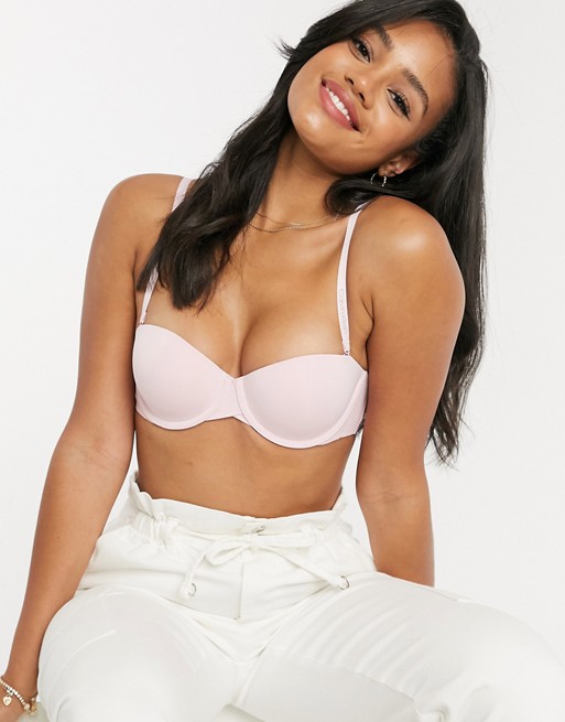 Calvin Klein lightly lined strapless bra in bubblegum pink