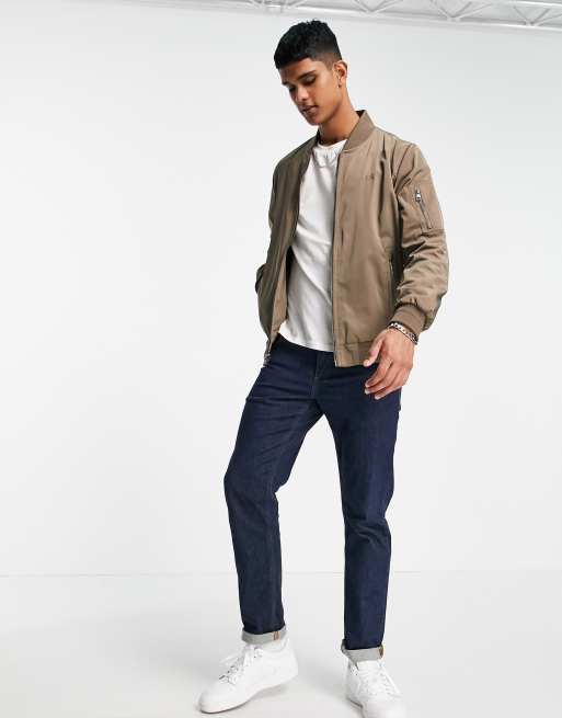 Tan bomber hot sale jacket outfit