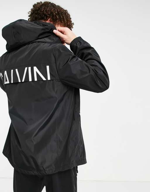 Calvin klein hooded hot sale stretch raincoat