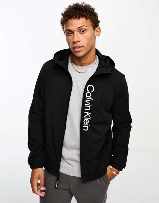 Calvin Klein lightweight hooded windbreaker jacket with chest logo