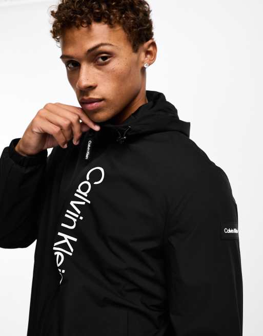 Calvin lightweight hooded windbreaker with chest logo ASOS