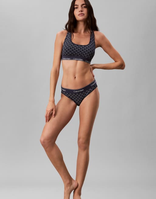 Calvin Klein Limited edition unlined bralette - icon cotton modal in denim emblem pageant blue, 2 of 6